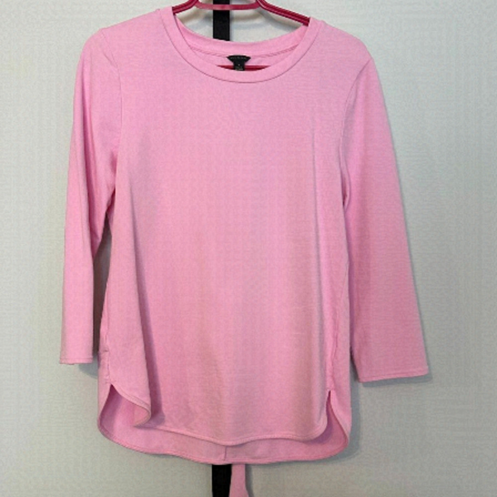 𝅺nwot Ann Taylor Pink 3/4 Sleeve Sweatshirt with Tie, Size M